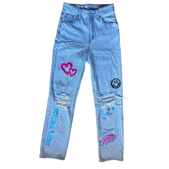 SONG 90’s Boyfriend Jeans Woman Size 0/24 - Picture 1 of 8